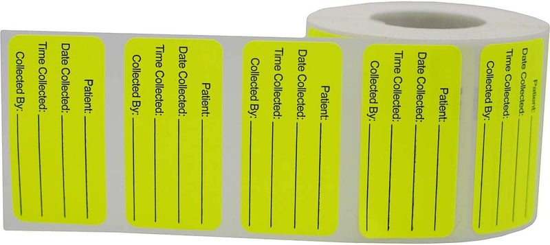 InStockLabels.com Specimen Collection Medical Healthcare Labels, 1 x 2 Inch Rectangles, 500 Total Per Roll - Image 2